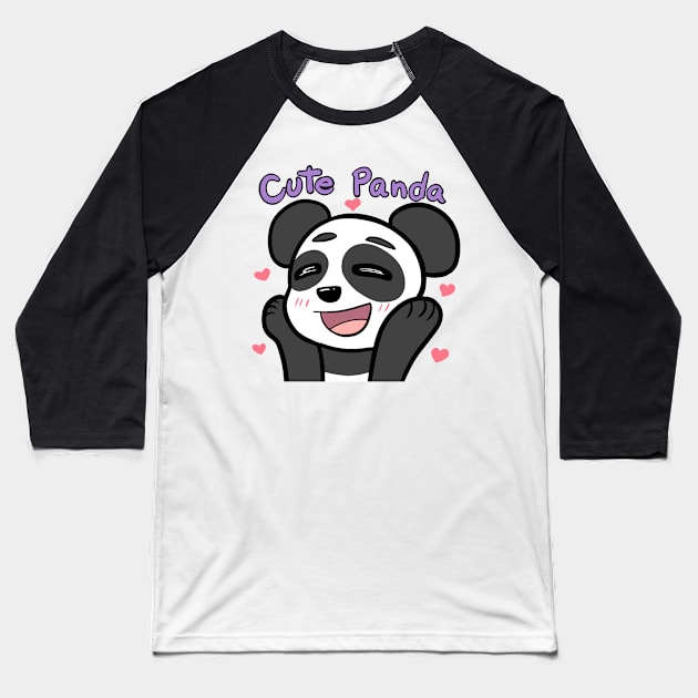 Cute panda Baseball T-Shirt by Miss_Akane